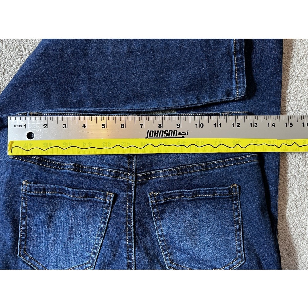 ENJEAN DENIM CO Y2K Skinny Jeans Sz 1 Dark Blue Booty Shaping Stretchy #F - Picture 9 of 12
